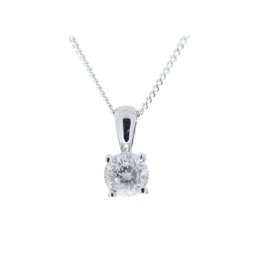 94 - One round brilliant cut diamond weighing 0.30 carats is set in this classic 9ct white gold pendant. ... 