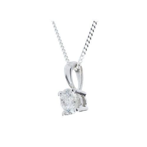 94 - One round brilliant cut diamond weighing 0.30 carats is set in this classic 9ct white gold pendant. ... 