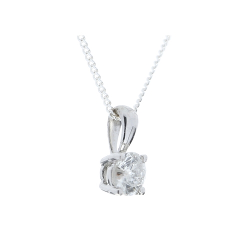 94 - One round brilliant cut diamond weighing 0.30 carats is set in this classic 9ct white gold pendant. ... 