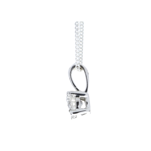 94 - One round brilliant cut diamond weighing 0.30 carats is set in this classic 9ct white gold pendant. ... 