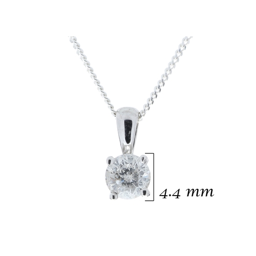 94 - One round brilliant cut diamond weighing 0.30 carats is set in this classic 9ct white gold pendant. ... 