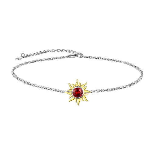 103 - Suplight 925 Sterling Silver Sun Anklet Bracelets for Women Girls, Dainty October Birthstone Anklet,... 