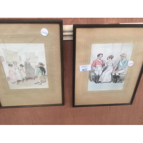 407 - TWO FRAMED VICTORIAN PRINTS