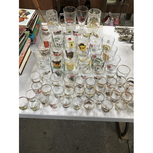 230 - SEVENTY BREWERYANIA DRINKING GLASSES OF VARIOUS SIZES