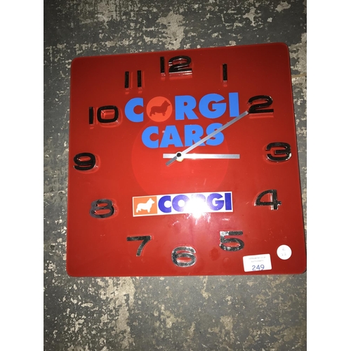 249 - A 'CORGI CARS' ADVERTISING WALL CLOCK