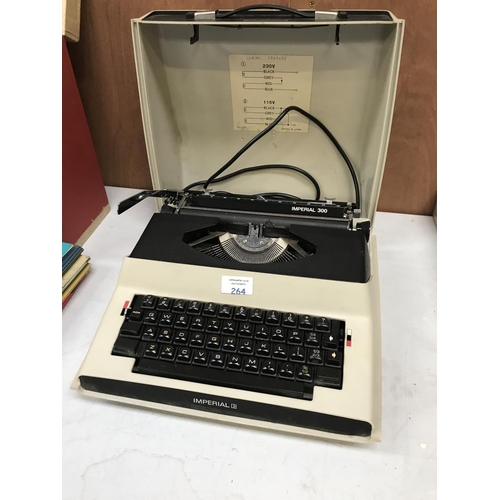 264 - AN IMPERIAL 300 PLASTIC CASED MANUAL TYPEWRITER