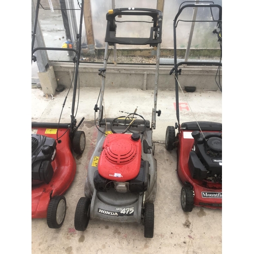 81 - A HONDA WRB 475 PETROL LAWN MOWER, W/O (NO DRIVE)