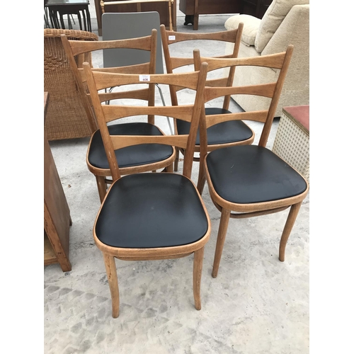 608 - FOUR RETRO TEAK DINING CHAIRS