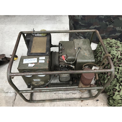 8 - A VINTAGE POWERLITE MILITARY PETROL GENERATOR W/O