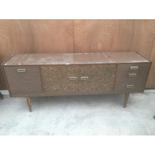 675 - A RETRO TEAK EFFECT SIDEBOARD