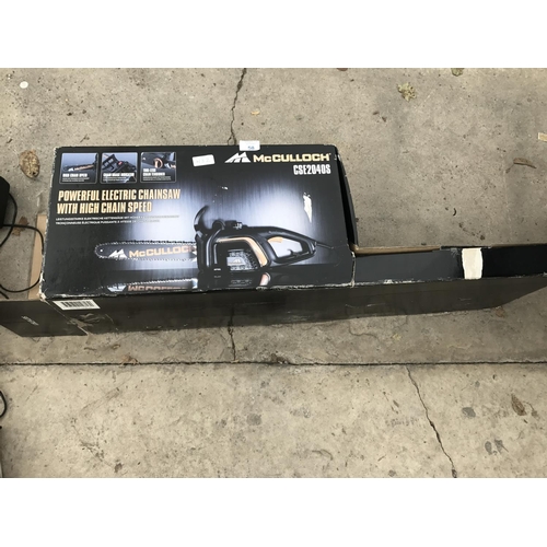 58 - A NEW BOXED McCULLOCH ELECTRIC CHAINSAW - W/O