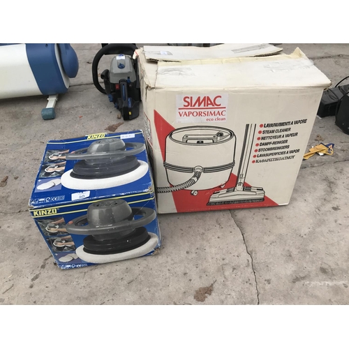 60 - A KINZO ELECTRIC POLISHER AND A SIMAC VAPORSIMAC STEAM CLEANER - W/O