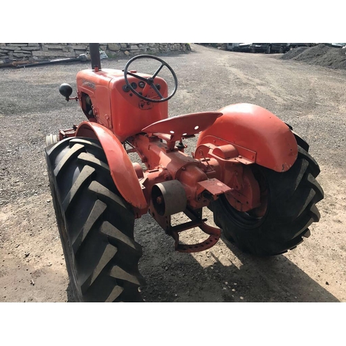 77 - A VINTAGE ALICE CHALMERS D-270 TVO/PETROL TRACTOR - GOOD STARTER AND RUNNER, NEW TYRES