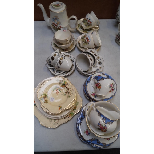 400 - A MIXED GROUP OF CERAMICS TO INCLUDE ASSORTED TEA SERVICES ETC (QTY)