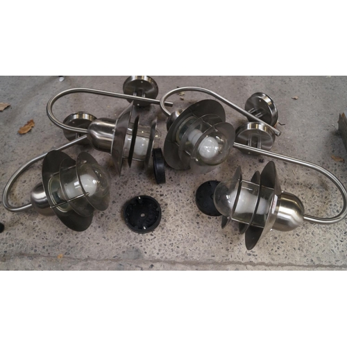 485 - A SET OF FOUR VARIOUS CHROME LIGHTS