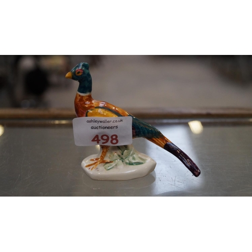 498 - A SMALL CERAMIC MODEL OF A COCKEREL, MADE IN ENGLAND, PROBABLY BESWICK