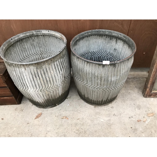 65 - TWO VINTAGE GALVANISED DOLLY TUBS