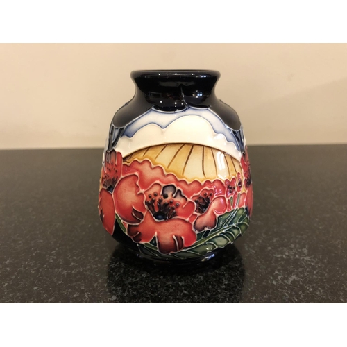 308 - A MOORCROFT POTTERY VASE DECORATED IN THE 'FOREVER ENGLAND' PATTERN DESIGNED BY VICKY LOVATT, SHAPE ... 