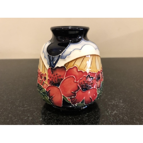 308 - A MOORCROFT POTTERY VASE DECORATED IN THE 'FOREVER ENGLAND' PATTERN DESIGNED BY VICKY LOVATT, SHAPE ... 