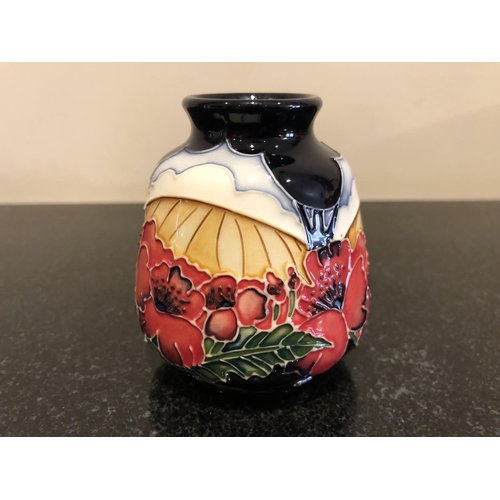 308 - A MOORCROFT POTTERY VASE DECORATED IN THE 'FOREVER ENGLAND' PATTERN DESIGNED BY VICKY LOVATT, SHAPE ... 