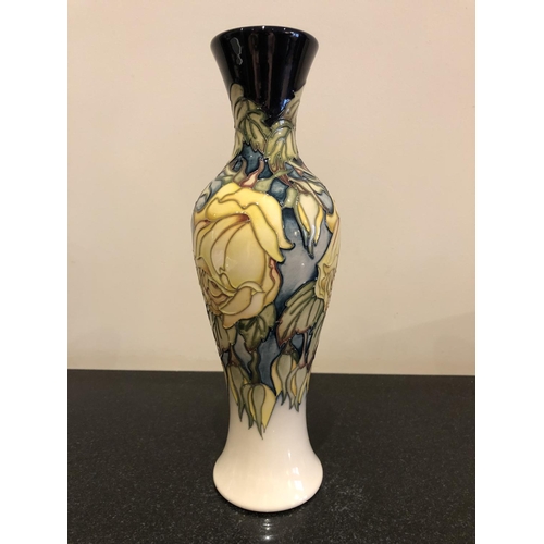 309 - A MOORCROFT POTTERY LIMITED EDITION, (38/50), VASE DECORATED IN THE 'MARECHAL NIEL' PATTERN DESIGNED... 