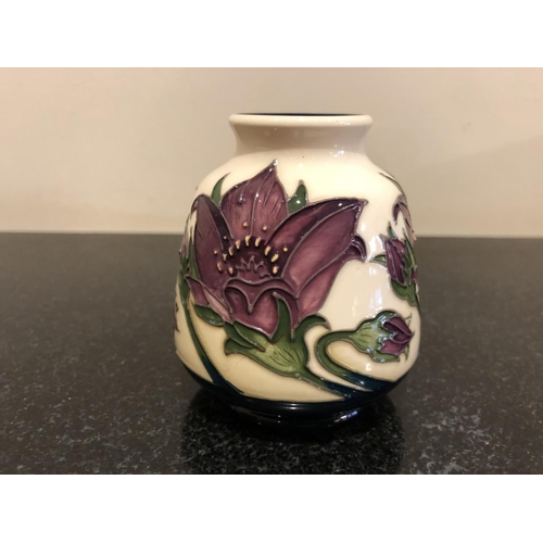 312 - A MOORCROFT POTTERY VASE DECORATED IN THE 'PULSATILLA' PATTERN DESIGNED BY VICKY LOVATT, SHAPE NUMBE... 