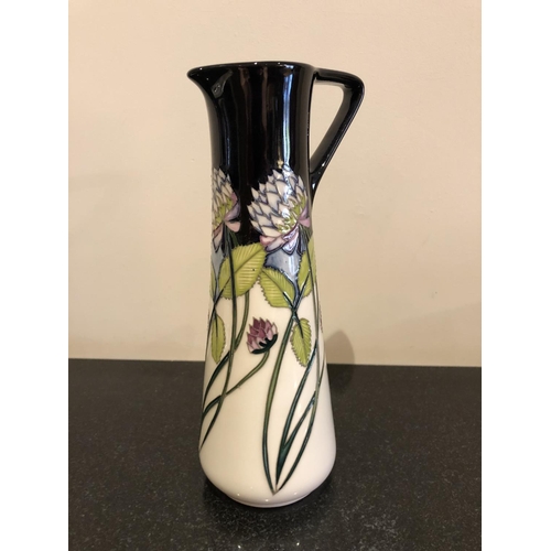 314 - A MOORCROFT POTTERY JUG DECORATED IN THE 'TREFOIL' PATTERN DESIGNED BY NICOLA SLANEY, SHAPE NUMBER J... 