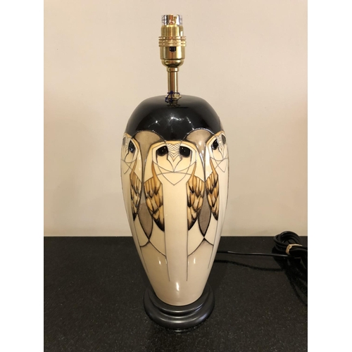 323 - A MOORCROFT POTTERY LAMP BASE DECORATED IN THE 'TENGU' PATTERN DESIGNED BY VICKY LOVATT, SHAPE NUMBE... 