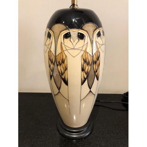 323 - A MOORCROFT POTTERY LAMP BASE DECORATED IN THE 'TENGU' PATTERN DESIGNED BY VICKY LOVATT, SHAPE NUMBE... 