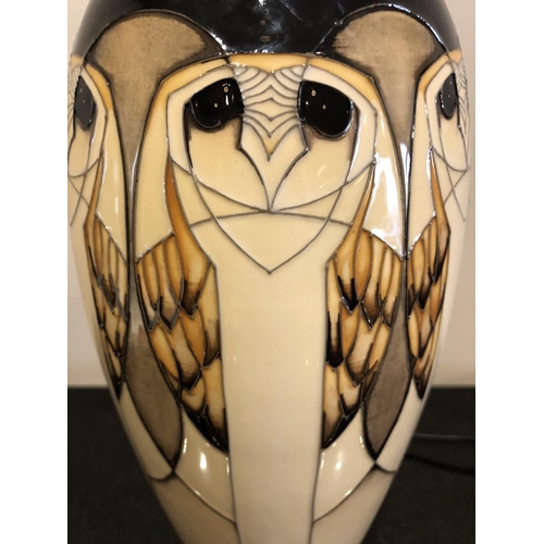 323 - A MOORCROFT POTTERY LAMP BASE DECORATED IN THE 'TENGU' PATTERN DESIGNED BY VICKY LOVATT, SHAPE NUMBE... 