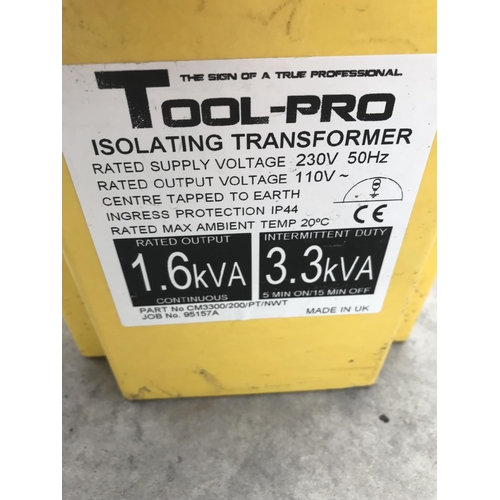 27 - A NEW TOOL-PRO 110 VOLT TRANSFORMER (1.6 KVA) W/O