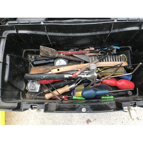 51 - THREE TOOL BOXES AND CONTENTS, A JIGSAW, TORCH ETC