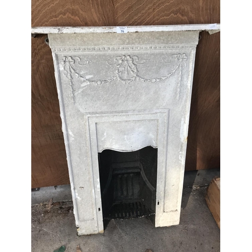 76 - TWO VICTORIAN CAST IRON FIREPLACES AND VARIOUS ACCESSORIES