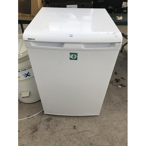 160 - A BEKO UNDER COUNTER FRIDGE W/O