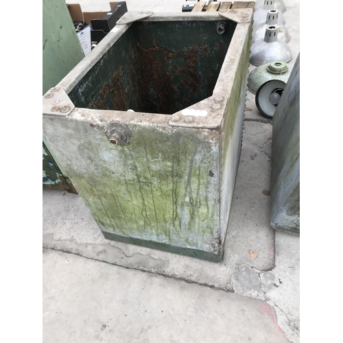 57B - A VINTAGE RIVETED GALVANISED TANK