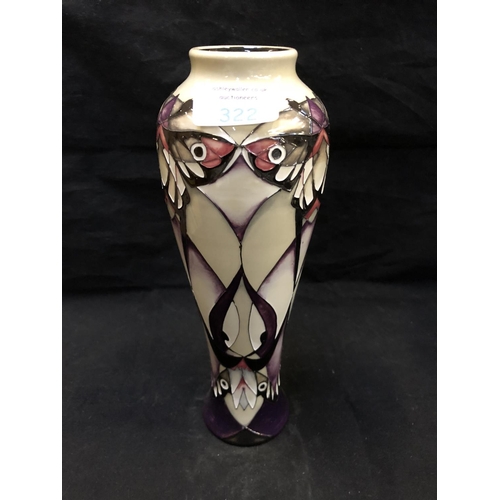 322 - A MOORCROFT POTTERY TRIAL VASE DECORATED IN THE 'EMPEROR MOTH' PATTERN DESIGNED BY VICKY LOVATT, SHA... 