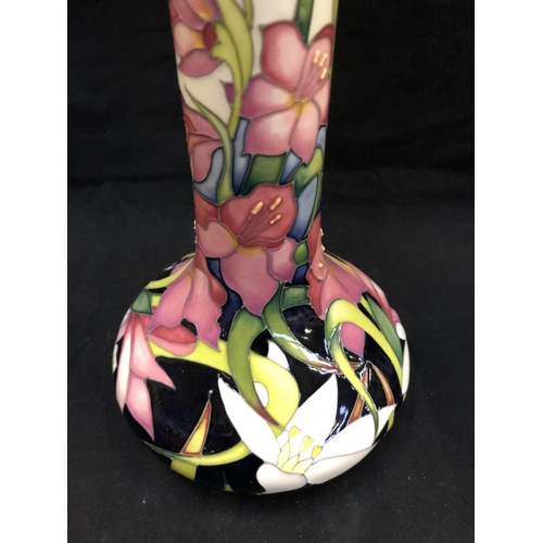 323 - A LIMITED EDITION (19/50) MOORCROFT POTTERY VASE DECORATED IN THE 'WILD GLADIOLI' PATTERN DESIGNED B... 