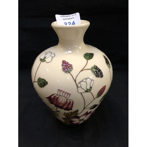 324 - A MOORCROFT POTTERY VASE DECORATED IN THE 'BRAMBLE REVISITED' PATTERN DESIGNED BY ALICIA AMISON, SHA... 