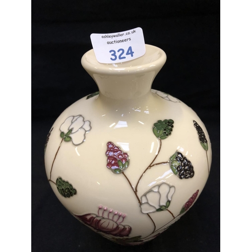 324 - A MOORCROFT POTTERY VASE DECORATED IN THE 'BRAMBLE REVISITED' PATTERN DESIGNED BY ALICIA AMISON, SHA... 