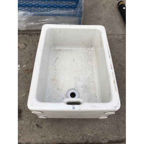 50 - A VINTAGE BELFAST SINK