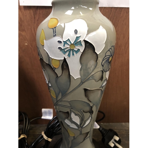 328 - A MOORCROFT POTTERY LAMP BASE DECORATED IN THE 'MONTANA' PATTERN DESIGNED BY EMMA BOSSONS, SHAPE NUM... 