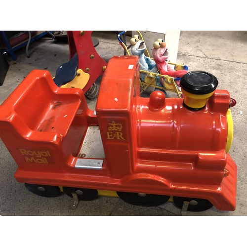 345 - A LARGE FAIRGROUND ROYAL MAIL CHILDREN'S SEATED MODEL 78