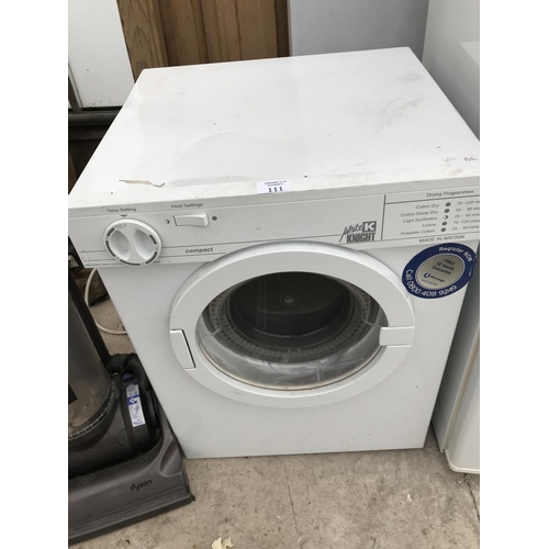 111 - A WHITE KNIGHT 3 KILO COUNTER TOP DRYER W/O