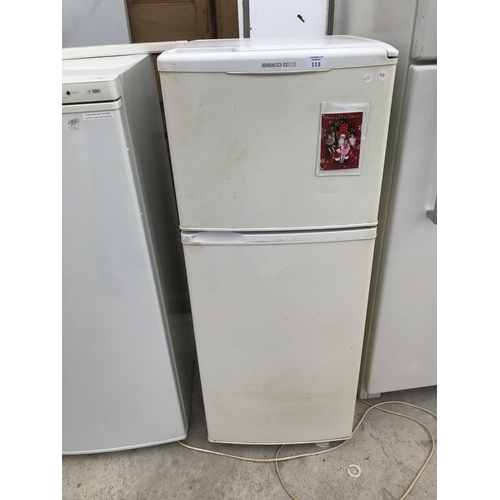 113 - A BEKO FRIDGE FREEZER W/O