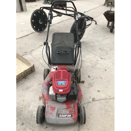 20 - A HONDA GCV160 PETROL ROTARY LAWNMOWER W/O