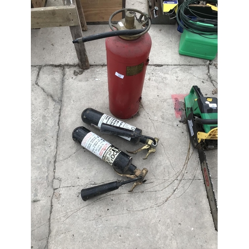 30 - THREE VINTAGE FIRE EXTINGUISHERS