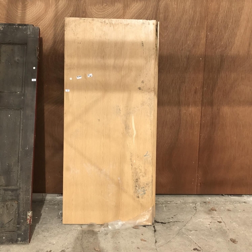 50 - THREE WOODEN FIRE DOORS 6'6