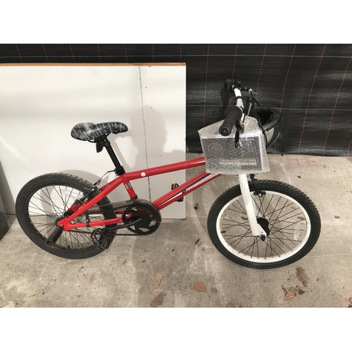 9 - A DIAMONDBACK VIPER BOY'S BMX BICYCLE AND SAFETY HAT