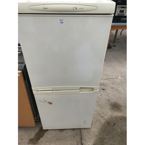 136 - A LEC FRIDGE FREEZER W/O