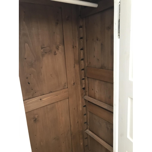 59 - A PAINTED PINE WARDROBE